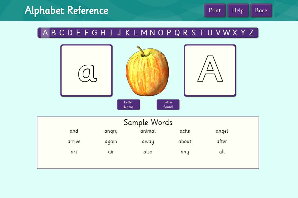 Alphabet Reference Image