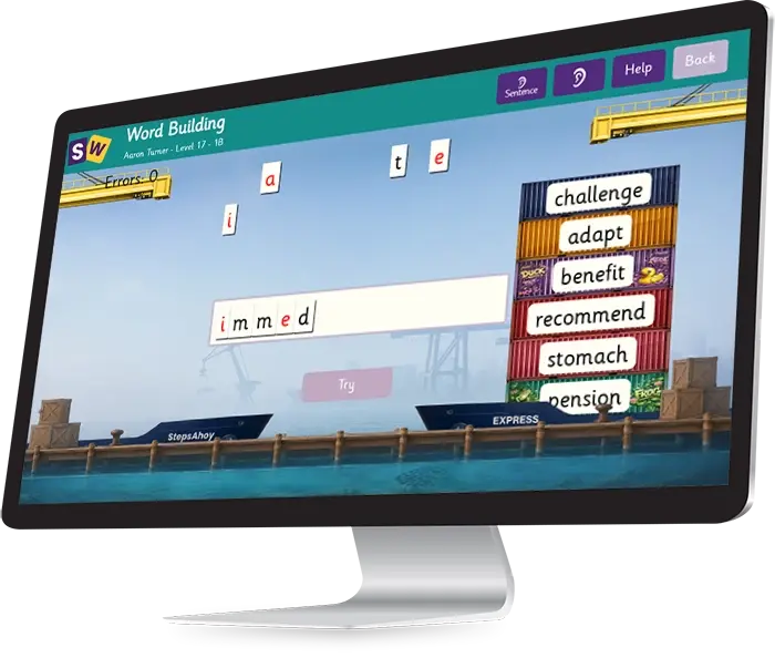 StepsWeb on a computer
