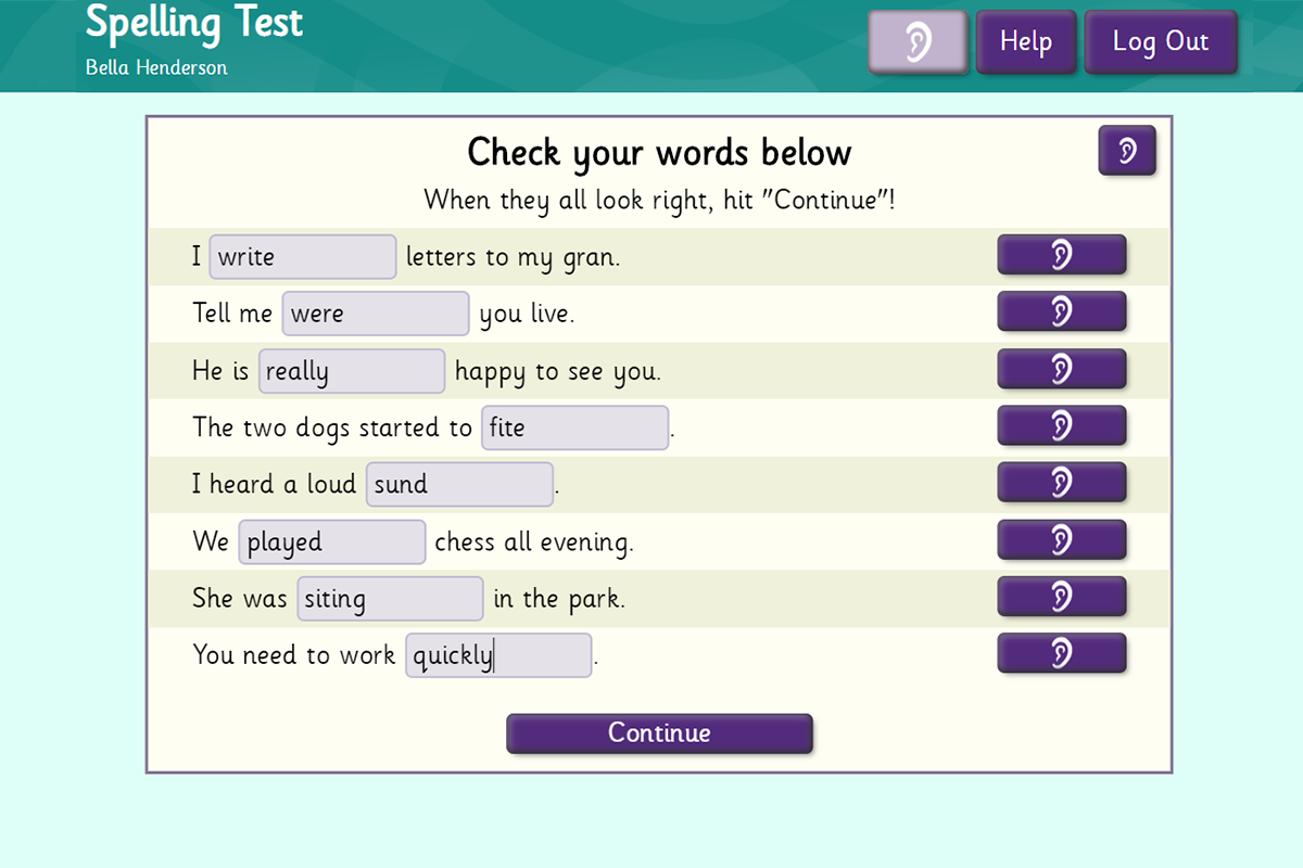 Spelling Test 3